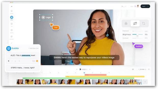 интерфейс сервиса veed